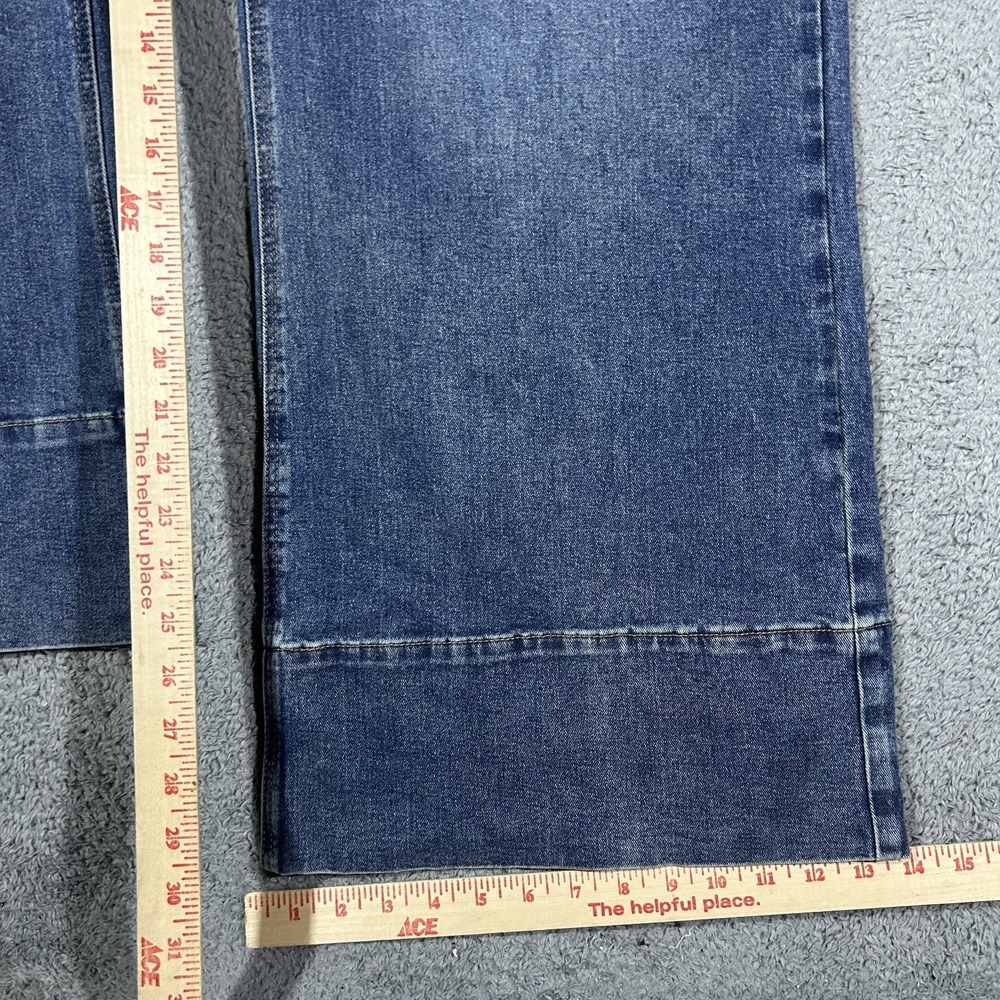 Nicole Miller Amsterdam Mid Rise Wide Leg Blue Jeans Womens 32 Studded #3889 - Picture 9 of 10
